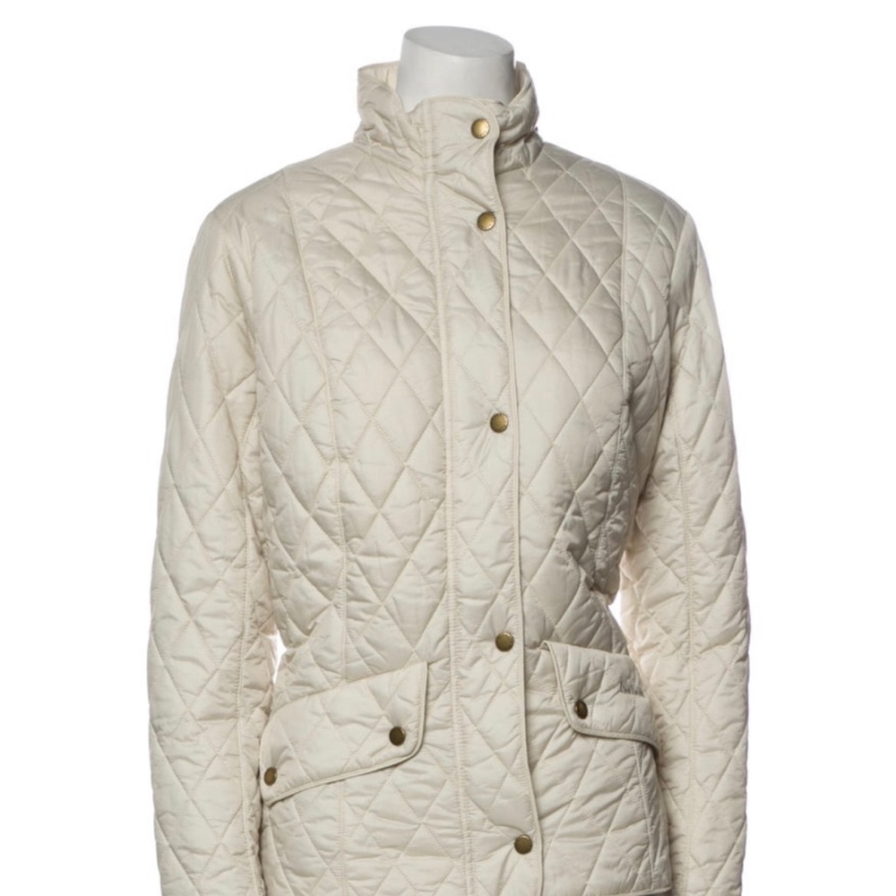 Barbour crème quilted jacket US size 12.